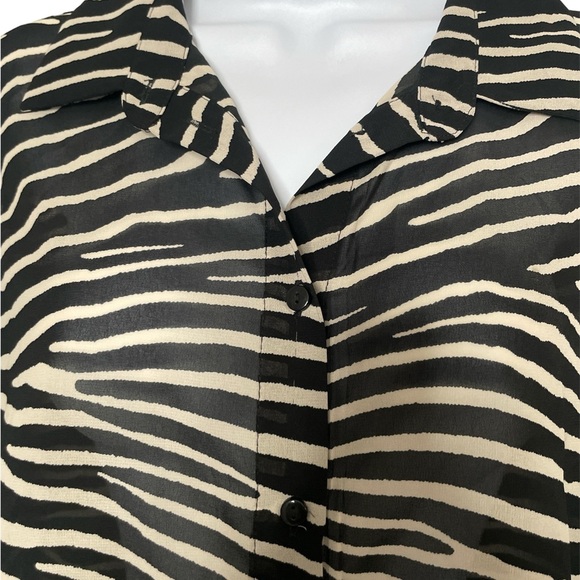 H&M women’s ☀️ black white zebra print sheer tank 12 - Picture 4 of 12